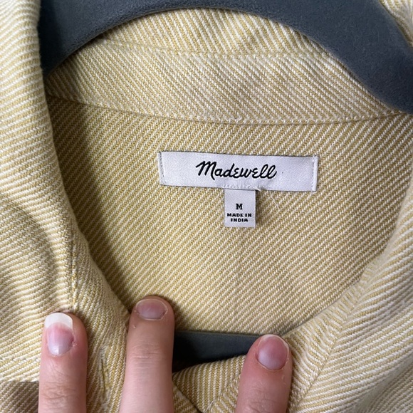 NWT Madewell Flannel Cargo Button-Up Shirt in Haystack White Women’s Size M - Picture 8 of 16